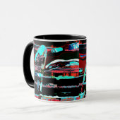 Strukturelle Interferenz – Abstrakter Kaffeebecher Tasse (Vorderseite Links)