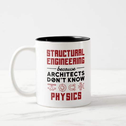 Strukturelles Engineering Sarcastic Physics Sprich Zweifarbige Tasse (Links)
