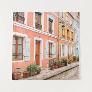 STRUKTURFOTOGRAFIE DES MULTICOLORIERTEN GEBÄUDE WANDTEPPICH