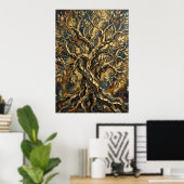 Strukturierte Baum-des-Lebens-Kunst Poster (Heimbüro)