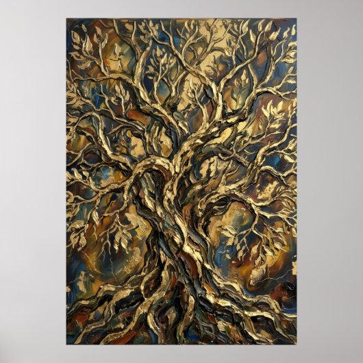 Strukturierte Baum-des-Lebens-Kunst Poster (Vorne)