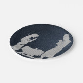 Strukturierte blaue Geburt Christi Pappteller (Schrägansicht)