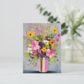 Strukturierte Blumen in einer Vase Postkarte (Stehend Vorderseite)