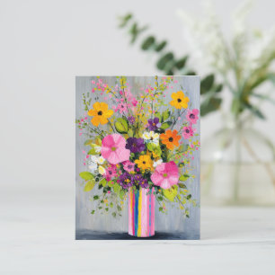 Strukturierte Blumen in einer Vase Postkarte