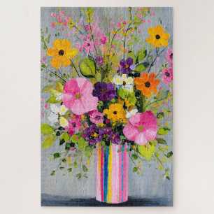 Strukturierte Blumen in einer Vase Puzzle
