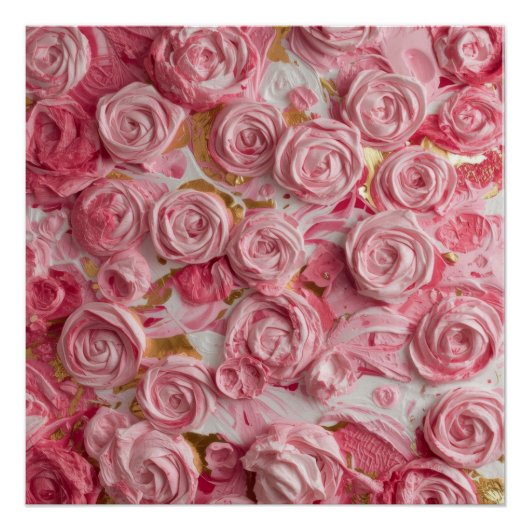 Strukturierte Blumenkunst – Weiches Blumen-Design Poster (Vorderseite)