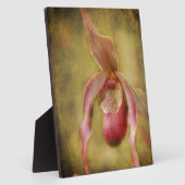 Strukturierte Frauenschuh Orchidee Fotoplatte (Seite)