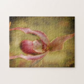 Strukturierte Frauenschuh Orchidee Puzzle (Horizontal)