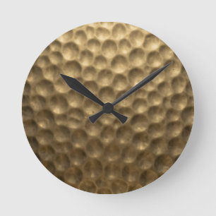 Strukturierte gehämmert Metal Blasen Gold Runde Wanduhr