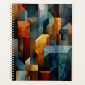Strukturierte geometrische abstrakte blaue orange planer (Vorderseite)