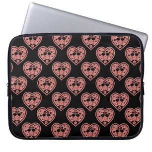 Strukturierte Herz-Flamingo-Liebe Laptopschutzhülle