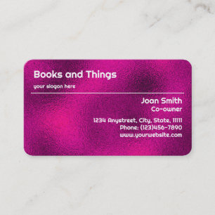 Strukturierte metallische Hot-Pink-Folie Geschäfts Rabattkarte