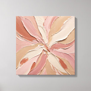 Strukturierte Pastellrosa Blush Pfingstrose Impast Leinwanddruck