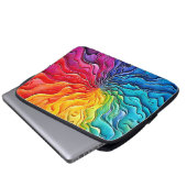 Strukturierte Regenbogen-Swirlarte Laptopschutzhülle (Vorne Knopf)
