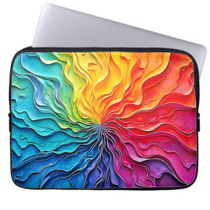 Strukturierte Regenbogen-Swirlarte Laptopschutzhülle