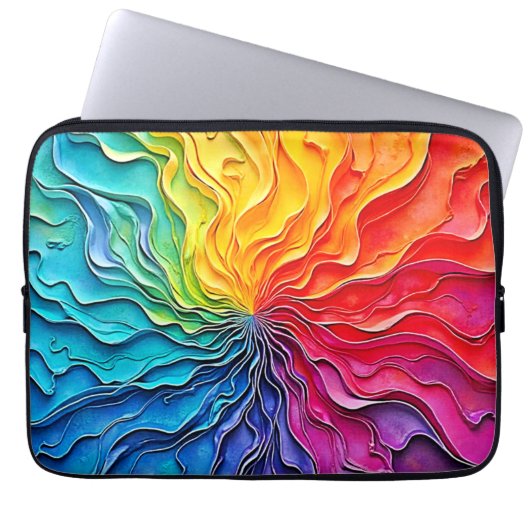 Strukturierte Regenbogen-Swirlarte Laptopschutzhülle (Vorderseite)