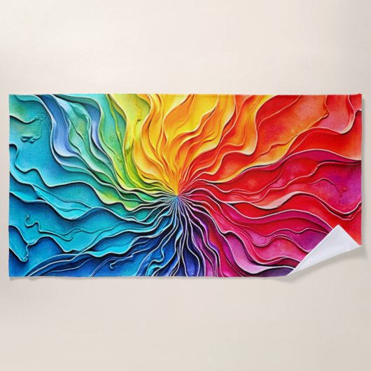 Strukturierte Regenbogen-Swirlarte Strandtuch (Vorderseite)