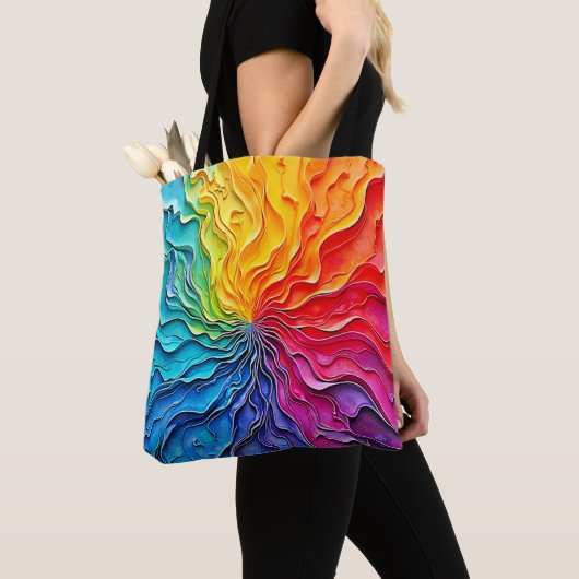 Strukturierte Regenbogen-Swirlarte Tasche (Von Nahem)