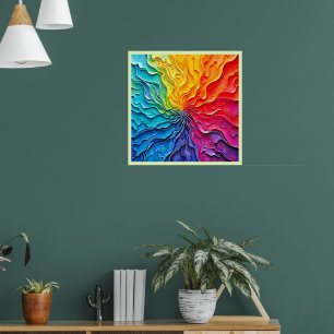 Strukturierte Regenbogen-Swirlkunst Poster