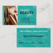 STRUKTURIERTE SCHÖNHEITS-SALON-VISITENKARTE TERMINKARTE (Vorne/Hinten)