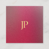 Strukturierte Textur Gold Monogram Elegant Quadratische Visitenkarte (Vorderseite)