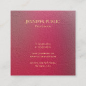 Strukturierte Textur Gold Monogram Elegant Quadratische Visitenkarte (Rückseite)