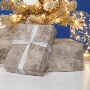 Strukturierte zeitgenössische Blumensilhouetten Geschenkpapier