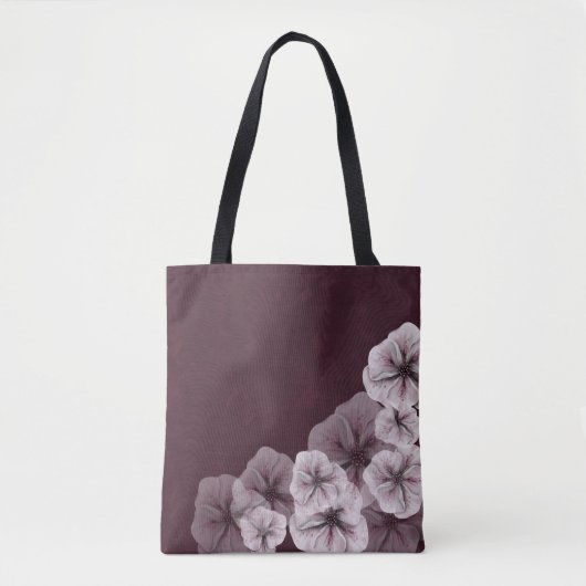 Strukturierter Burgunder mit Blumen Tasche (Vorderseite)