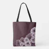 Strukturierter Burgunder mit Blumen Tasche (Rückseite)