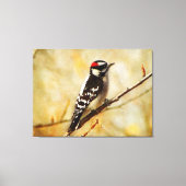 Strukturierter flaumiger Specht dehnte Leinwanddruck (Vorderseite)