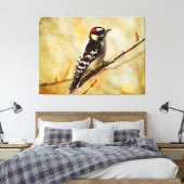 Strukturierter flaumiger Specht dehnte Leinwanddruck (Insitu (Schlafzimmer))