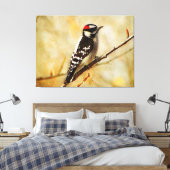 Strukturierter flaumiger Specht dehnte Leinwanddruck (Insitu (Schlafzimmer))