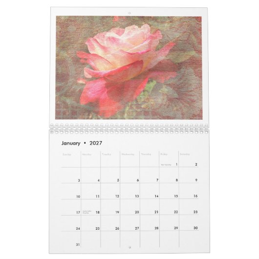 Strukturierter Rosen-Kalender für 2014 Kalender (Jan 2027)