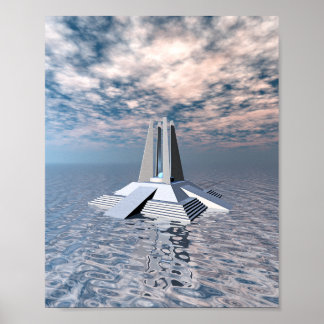 Strukturierter Turm von Atlantis Poster