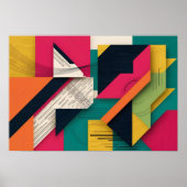 Strukturiertes Chaos: Abstrakter Farbblock Poster (Vorne)