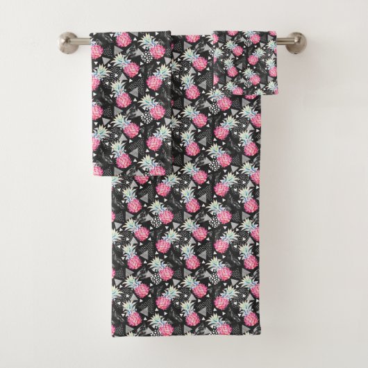 Strukturiertes Dreieck-Ananas-Muster Badhandtuch Set (Insitu)