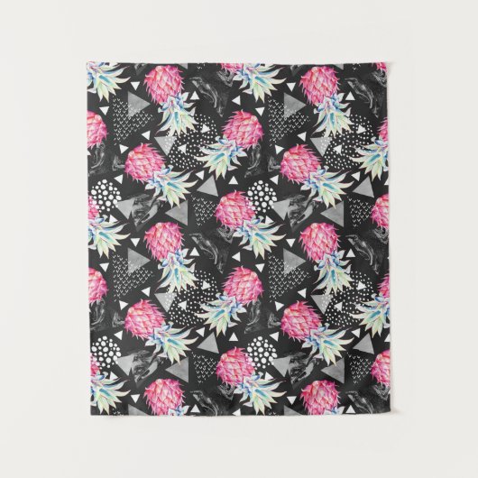 Strukturiertes Dreieck-Ananas-Muster Wandteppich (Vorderseite)