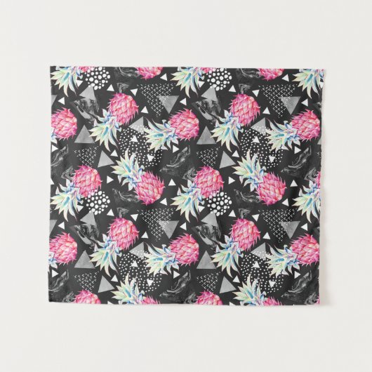 Strukturiertes Dreieck-Ananas-Muster Wandteppich (Vorderseite (Horizontal))