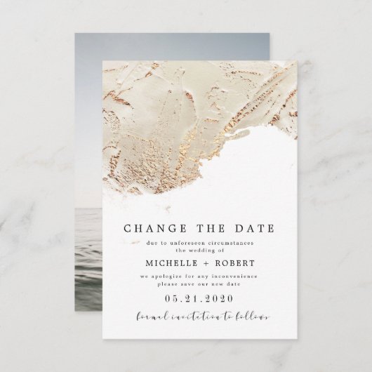 strukturiertes Foto ändern das Datum Einladung (Vorne/Hinten)