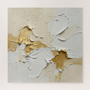 Strukturiertes Gold-Impasto-Abstrakt Neutral Puzzle