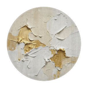 Strukturiertes Gold-Impasto-Abstrakt Neutral Schneidebrett
