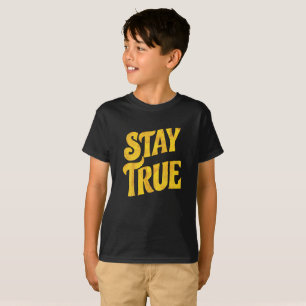 Strukturiertes Gold-Stay-True-Design T-Shirt