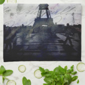 Strukturiertes Paris im Lavendel Geschirrtuch (Gefaltet)