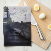 Strukturiertes Paris im Lavendel Geschirrtuch (Viertel Falte)