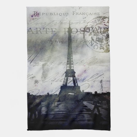 Strukturiertes Paris im Lavendel Geschirrtuch (Vertikal)