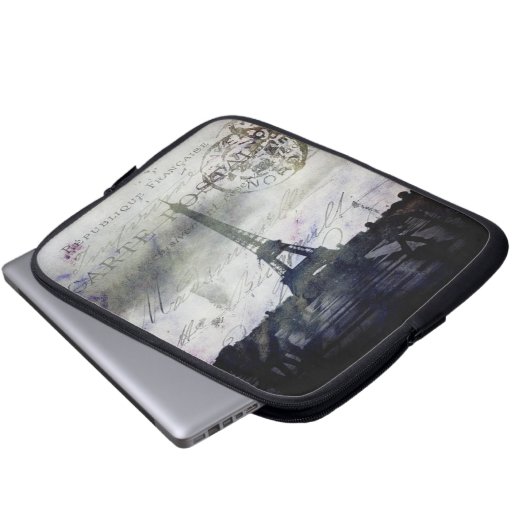 Strukturiertes Paris in der Lavendel-Laptop-Tasche Laptopschutzhülle (Vorne Knopf)