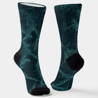 Strukturiertes Schwarz und Türkis Socken