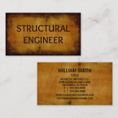 Strukturingenieur - antike Bürstenkarte Visitenkarte (Vorne/Hinten)