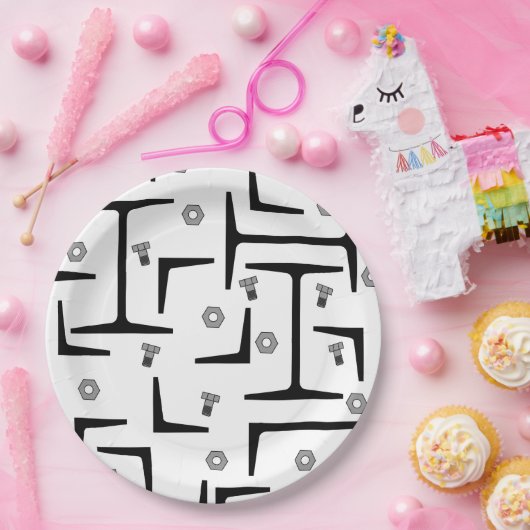 Strukturstahlmuster Pappteller (Party)