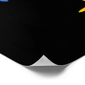 Strumming Bird Funny Animal Pub Dark BG Poster (Ecke)